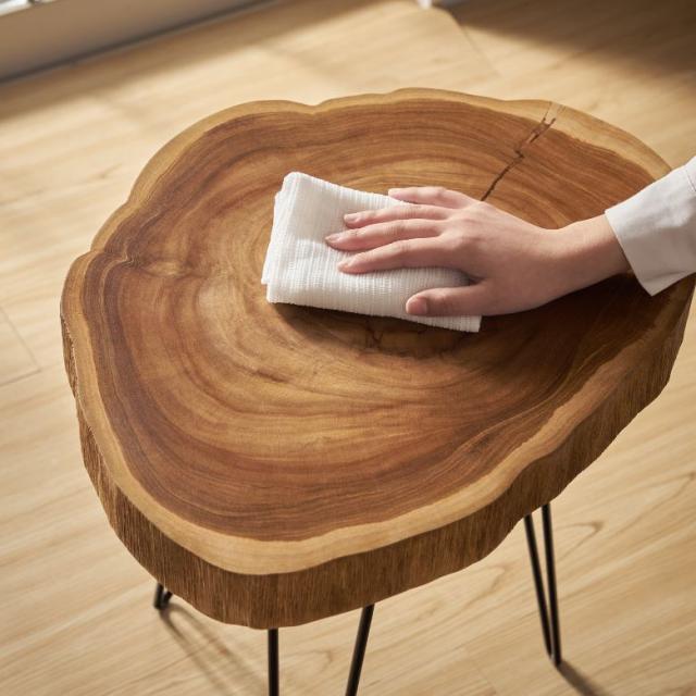 サイドテーブル 切り株 天然木 木製 ウッド 無垢 チーク 木 約 W 45cm