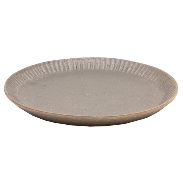 プレート 信楽焼 中皿 縞模様 和食器 焼物 ホワイト ブルー ターコイズ