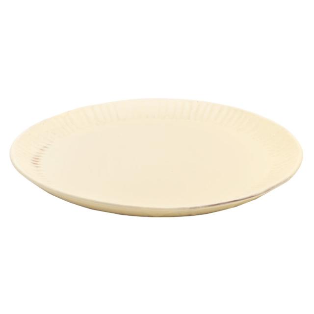 プレート 信楽焼 中皿 縞模様 和食器 焼物 ホワイト ブルー ターコイズ