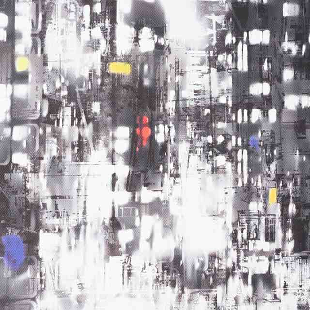 アートパネル 都会 夜 夜景 キャンパス パネル 約 W 50cm D 50cm