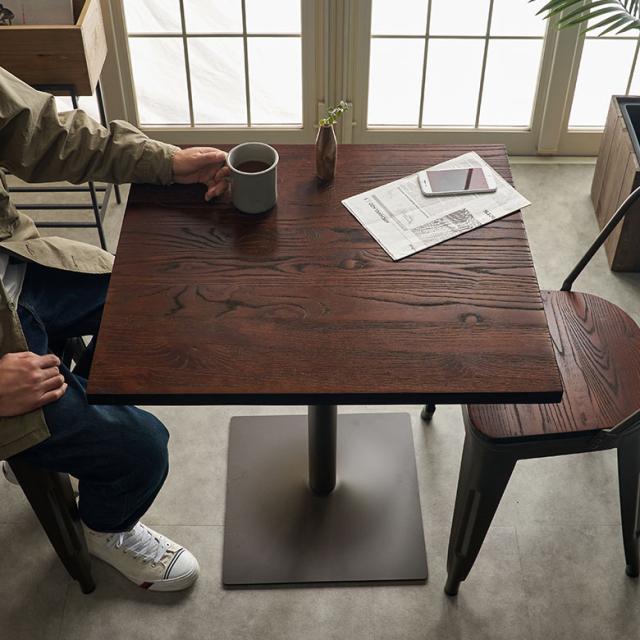 テーブル カフェテーブル 長方形 木製 天然木 アイアン 約 W