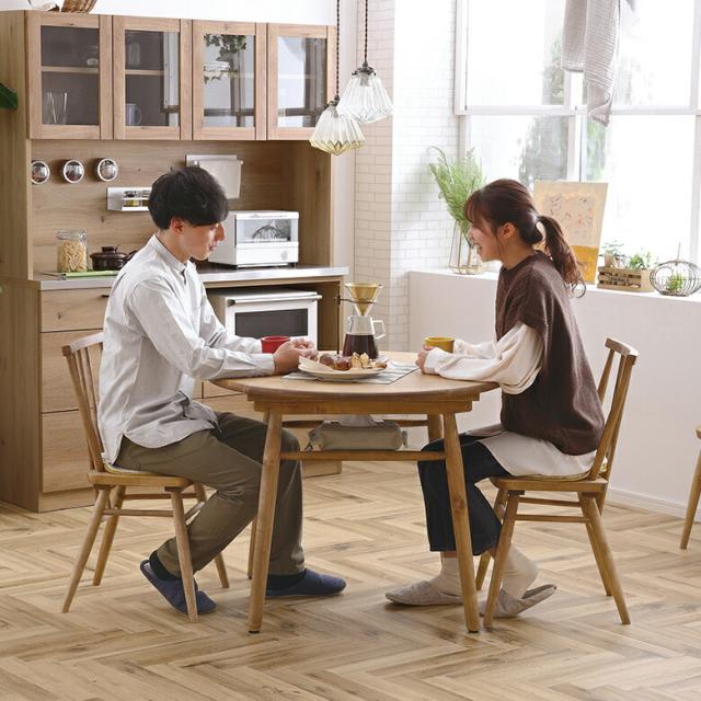 ダイニング テーブル リビング 食卓 センター 木製 円形 90cm