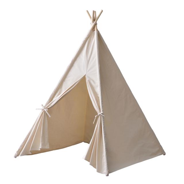 【新品未使用】ティピーテントTeepee 収納バッグ付き　インディアンテント ティピー テント 布 木 子供用 幅120cm 高さ150cm 室内用 キッズ