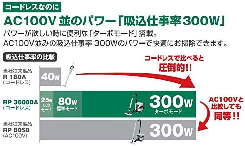 HiKOKI(ハイコーキ) RP3608DA(L)(NN) 充電式集塵機(乾湿両用) 集塵容量:8L 36V【本体のみ】マルチボルト_2