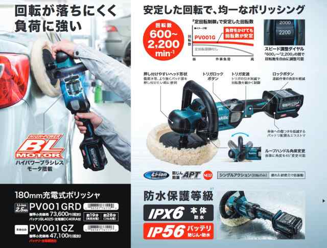 マキタ(makita) PV001GRD 充電式ポリッシャー パッド180mm 40V