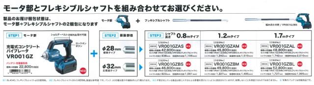 マキタ(makita) VR001GZBL 充電式コンクリートバイブレーター 40V 振動部径32ｍｍ 長さ1.7m_2