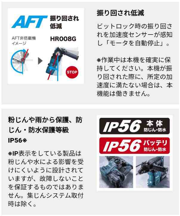 マキタ(makita) HR008GZK 30mm充電式ハンマードリル SDSﾌﾟﾗｽ【本体+