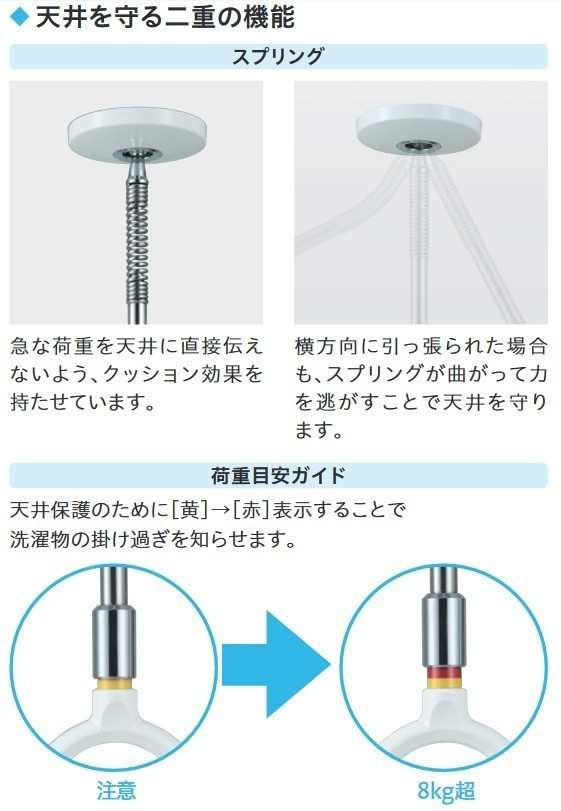 室内物干し ホスクリーン SPCS-W 2本入り ホワイト 川口技研【3193】の通販はau PAY マーケット - 高橋本社 au PAY  マーケット店