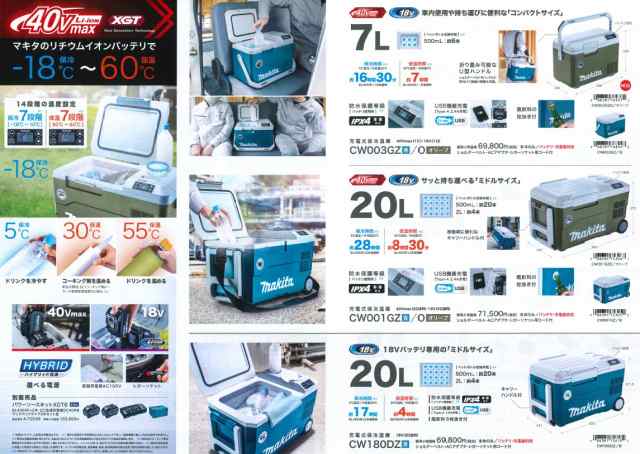 マキタ(makita) CW003GZ 充電式保冷温庫 青 18V/40V/100V/シガーソケット 7L【正規販売店メーカー保証付き】の通販はau  PAY マーケット - 高橋本社 au PAY マーケット店 | au PAY マーケット－通販サイト