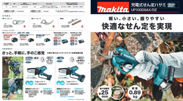 マキタ(makita) UP100DSAX 充電式 剪定ハサミ 10.8V 2.0Ah【バッテリー