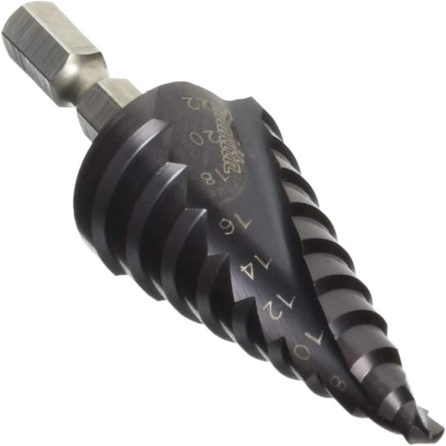 マキタ(makita) スパイラルステップドリル A-60414 六角軸 穴あけサイズ10段(4・5・6・7・8・10・12・14・16・18・20・22)