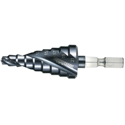 マキタ(makita) スパイラルステップドリル A-60414 六角軸 穴あけサイズ9段(5・7・9・11・13・15・17・19・21)