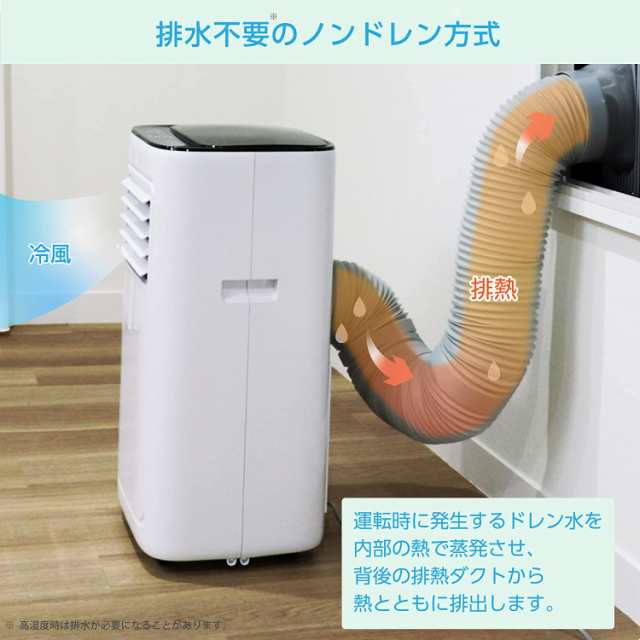 広電 移動式クーラー スポットクーラー 工事不要 除湿機能搭載 2.1kW 