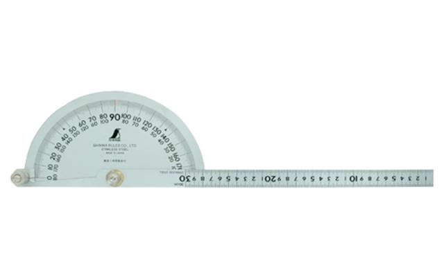 シンワ測定 プロトラクター No300 シルバー φ210 竿目盛30cm 62898
