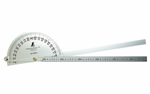 シンワ測定 プロトラクター No600 シルバー φ320 竿目盛60cm 2本竿 62944