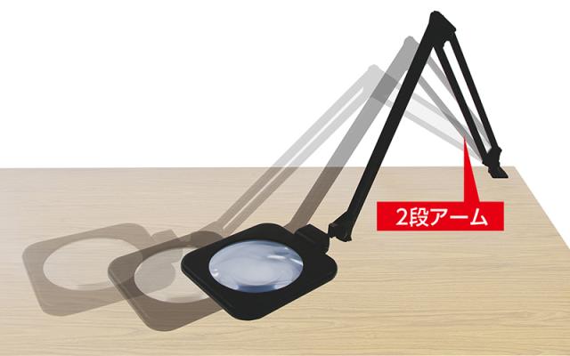 シンワ測定 ルーペ Y フリーアーム型 123mm 2倍&4倍 二重焦点 75659_2