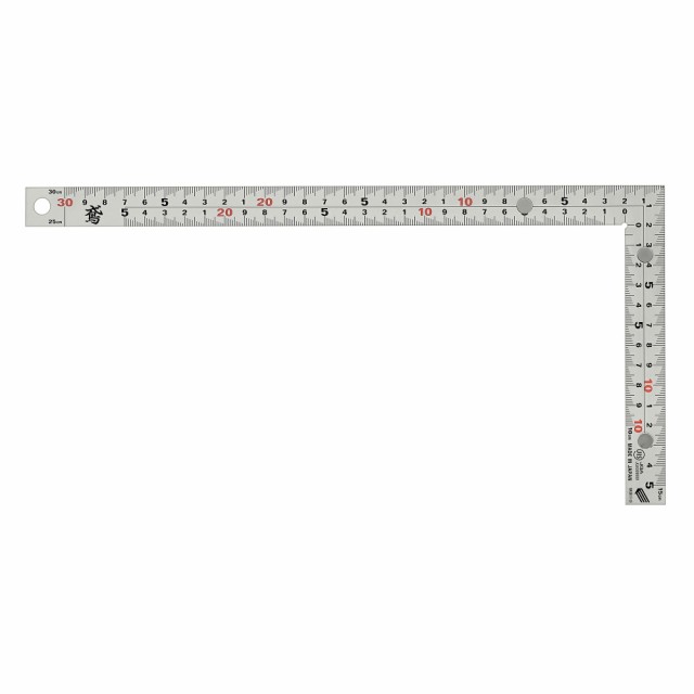 SK シルバー曲尺 鳶 30cm 快段目盛 厚手広巾 マグネット付 MT-30CMGKD