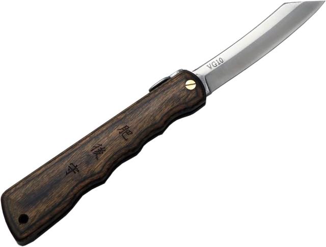肥後守 ナイフ 特別仕様 ウッディ Woody VG10 くるみ 3層V金10号両刃 紙箱入り 播州三木 日本製