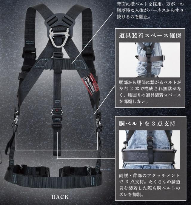 藤井電工 新規格 フルハーネス KITE カイトハーネス Mサイズ TH-521-OT-DR-M ダークレッド ツヨロン 墜落制止用器具 安全帯_4