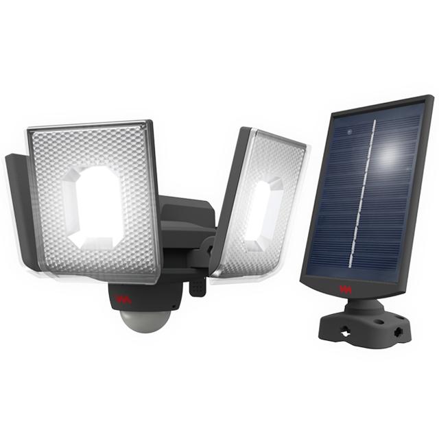 musashi(ムサシ) 7.5W×3灯 スライド型 LEDソーラーセンサーライト S-340L 屋内・屋外用 (保護等級 IP44)