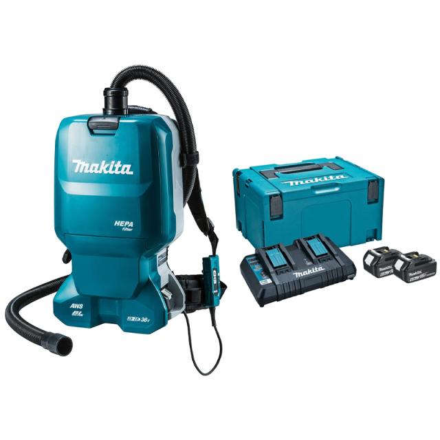 マキタ(makita) VC665DZ+A-61226 充電式背負いクリーナー+パワーソースキット1セット 18V+18V=36V【バッテリー/充電器セット】無線連動対応 AWS