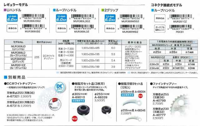 マキタ(makita) 36V充電式草刈機 MUR369UDG2 18V+18V＝36V Uハンドル 【本体/ﾊﾞｯﾃﾘｰ/充電器セット】の通販はau  PAY マーケット 高橋本社 au PAY マーケット店 au PAY マーケット－通販サイト