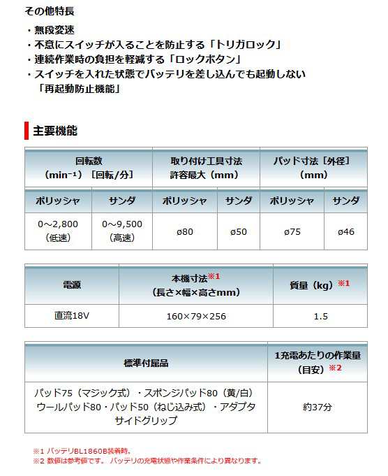 マキタ(makita) PV300DRG 充電式サンダーポリッシャー パッド75mm 18V 【バッテリー/充電器セット】の通販はau PAY  マーケット 高橋本社 au PAY マーケット店 au PAY マーケット－通販サイト