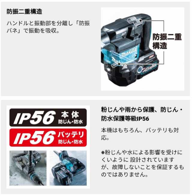 マキタ(makita) 充電式ハンマ SDS-max HM001GRMX 40V 4.0Ah【バッテリー充電器+ケース】の通販はau PAY  マーケット 高橋本社 au PAY マーケット店 au PAY マーケット－通販サイト