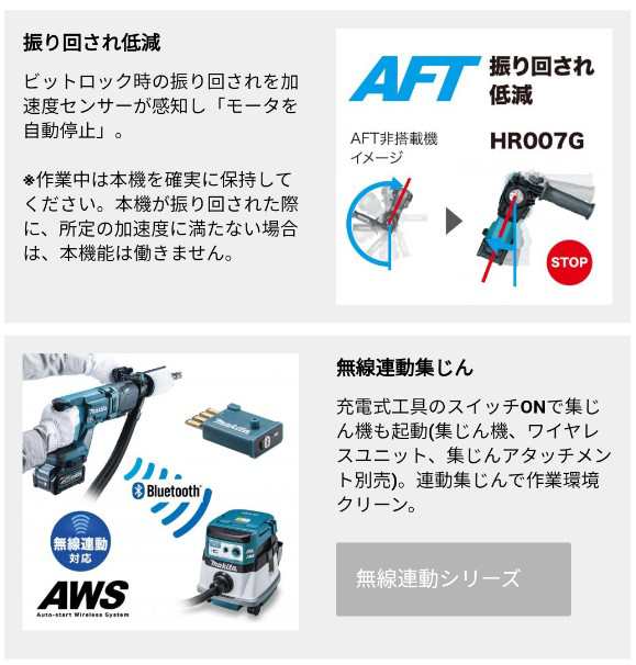 マキタ(makita) HR007GRMX 28mmハンマードリル【バッテリー2個/充電器セット】の通販はau PAY マーケット 高橋本社 au  PAY マーケット店 au PAY マーケット－通販サイト