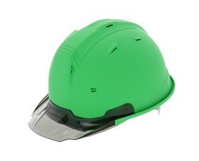 進和化学工業 セーフティーヘルメット SS-19V型T-P式RA 特注カラー：ピュアグリーンマット スモークバイザー TYPE-B 付