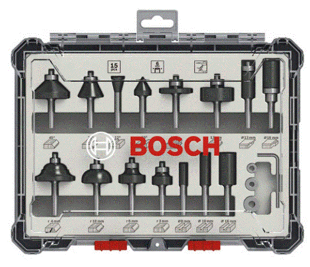 ボッシュ(BOSCH) ルーター・トリマービットセット(15種・15本入