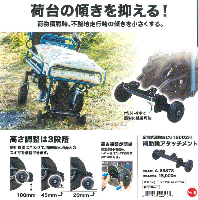 マキタ 補助輪 A 68878 充電式運搬車cu180dz用の通販はau Pay マーケット 高橋本社