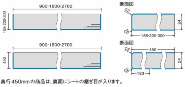 パナソニック インテリアカウンター シートタイプ A型 厚み24mm 長さ