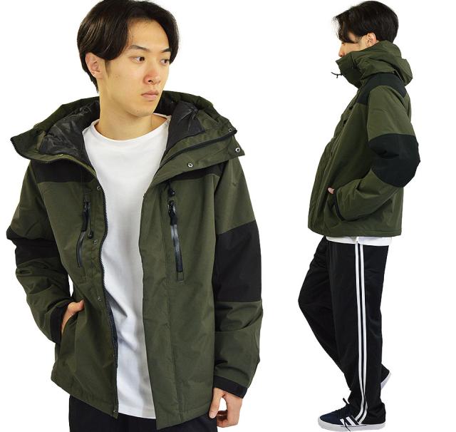 送料無料(沖縄・離島除く) 暖 バイカラー ファイバー ダウンジャケット