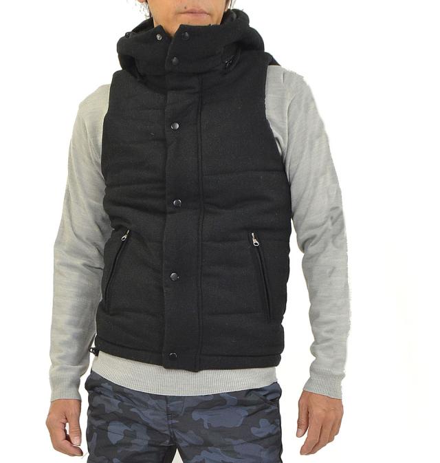 ダウンベスト メンズ 中綿 ツイード 生地 ベスト フード取り外しok スタンドカラー フェイク ダウン ベスト ツイードベスト 中綿ベスト の通販はau Pay マーケット メンズファッション専門店 アダマス