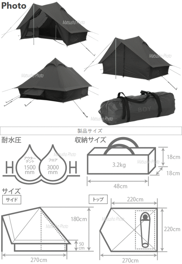 DOD GS-1-820-GY グランドシート(1人用・ペンタゴン) グレー