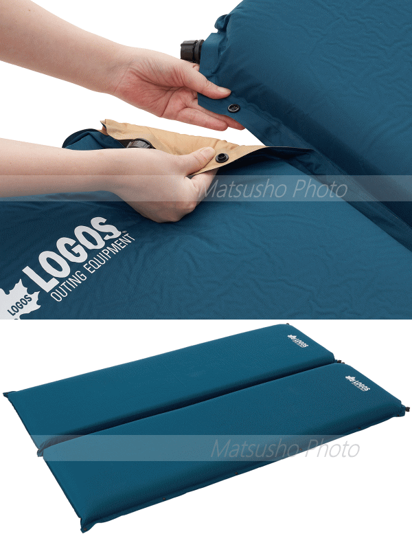 ロゴス マット セルフインフレートマット リバーシブルマット インフレートマット 寝具 アウトドア キャンプ LOGOS （ダブルバルブ・高密弾力）100セルフインフレートマット・SOLO 72884190_5