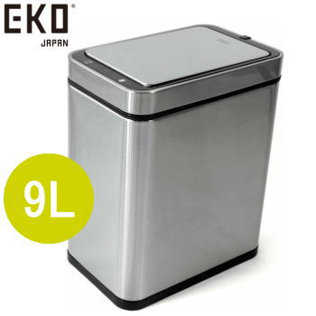 EKO ゴミ箱 ダストボックス ごみ箱 フタ付き ふた付き 蓋付き センサー式 ステンレス製 9L 9リットル デラックスファントム センサービン 9L EK9287MT-9L シルバー DELUX PHANTOM