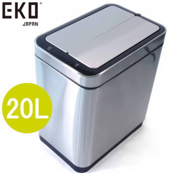 EKO ゴミ箱 ダストボックス 20リットル 自動開閉 センサー式 ごみ箱 フタ付き 自動ゴミ箱 センサービン ステンレス製 デラックスファントム センサービン 20L EK9287MT-20L シルバー