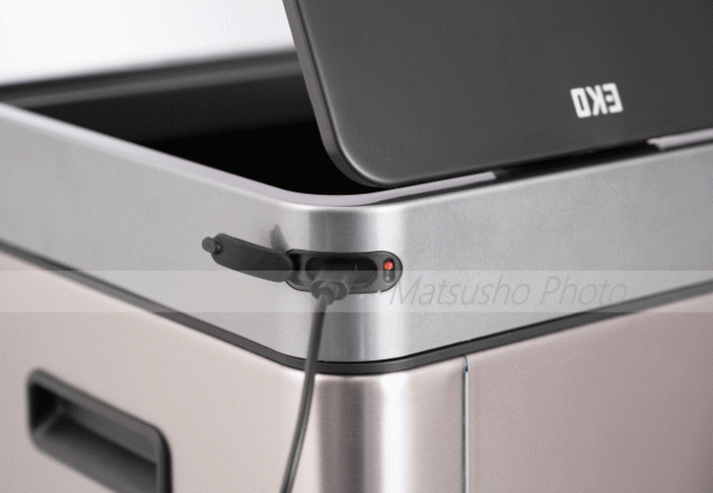 【レビュー記入で純銅タンブラープレゼント＆19日 20時〜 最大2,000円OFFクーポン】EKO ゴミ箱ごみ箱 センサー式 自動開閉 充電式 フタ付き ふた付き 蓋付き ステンレス製 20L 20リットル 角型 ミラージュ スリム センサービン 20L EK9270RGMT-20L MIRAGE SLIM SENSOR BIN_2