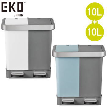 ゴミ箱 ダストボックス EKO ハナ リサイクラー Duo ステップビン10L+10L EK6200P-10L+10L ホワイトグレー WH/GY ブルーグレー TB/GY 2色 イーケーオー 送料無料の通販は 9,500円