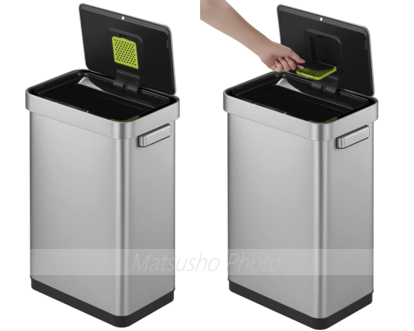 EKO ゴミ箱 ダストボックス 45L センサー式 ごみ箱 乾電池式 フタ付き ふた付き 蓋付き デラックスミラージュ T センサービン45L シルバー EK9378MMT-45L ブラックスチール EK9378BS-45L 2色_5