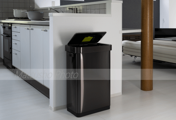 EKO ゴミ箱 ダストボックス 45L センサー式 ごみ箱 乾電池式 フタ付き ふた付き 蓋付き デラックスミラージュ T センサービン45L シルバー EK9378MMT-45L ブラックスチール EK9378BS-45L 2色_8
