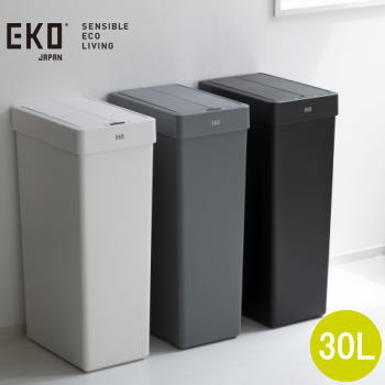 EKO ゴミ箱 ダストボックス 30L センサー式 自動開閉 ごみ箱 乾電池式 角型 スリム フタ付き ポリプロピレン グレーGR ブラックBL ホワイトWH エックスウィング ライト センサービン30L EK6277P-30L