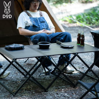 DOD テーブル ラック バー付き 3段ラック メインテーブル サブテーブル クロスフレーム構造 アルミ合金製 サンドブラスト加工 アウトドア キャンプ タナカテーブルL TB5-096-BK