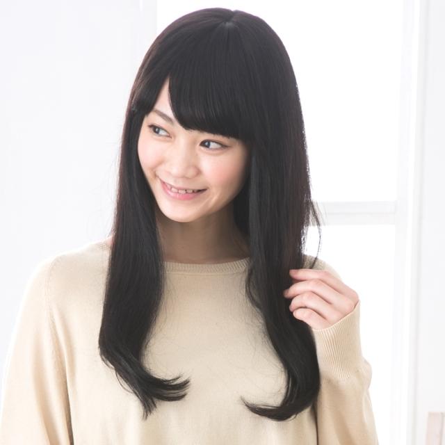 人毛100% フルウィッグ 医療用 ロング ストレート ブラック 黒髪 60cm フルウィッグ 人毛100%フルウィッグ 医療向けフルウィッグ