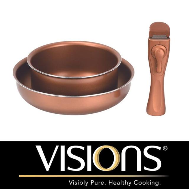 ◎ パール金属 VISIONS GOLD Coating IH対応クックウェア3pcsセット CP-8724 VISIONS クックウェア 3点セットの通販は