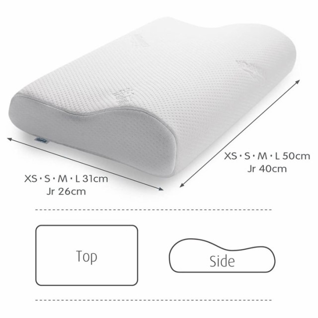 ▽ TEMPUR テンピュール オリジナルネックピロー M ホワイト 310012 枕 低反発 かため 仰向け寝 横向き寝