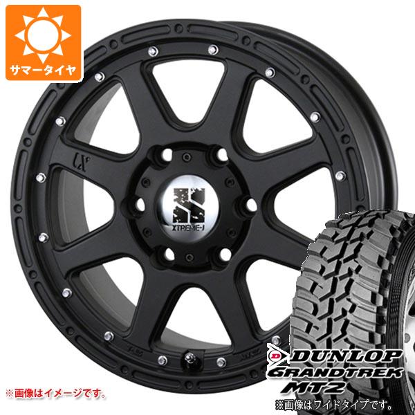 デリカD:5用 サマータイヤ ダンロップ グラントレック MT2 LT225/75R16 103/100Q アウトラインホワイトレター WIDE MLJ エクストリームJ 7.0-16 タイヤホイール4本セット