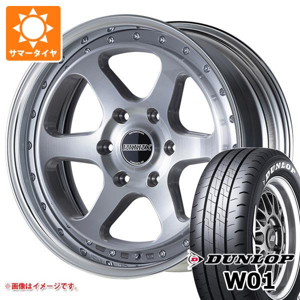トヨタ ハイエース 200系用 サマータイヤ ダンロップ W01 215/60R17C 109/107N ホワイトレター エセックス EL 2P 6.5-17 タイヤホイール4本セット